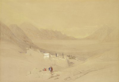 The Convent of St. Catherine, Mount Sinai, looking towards the Plain of the Encampment, 1839 by David Roberts